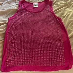 Pink Sleeveless Top with Rhinestone Detailing